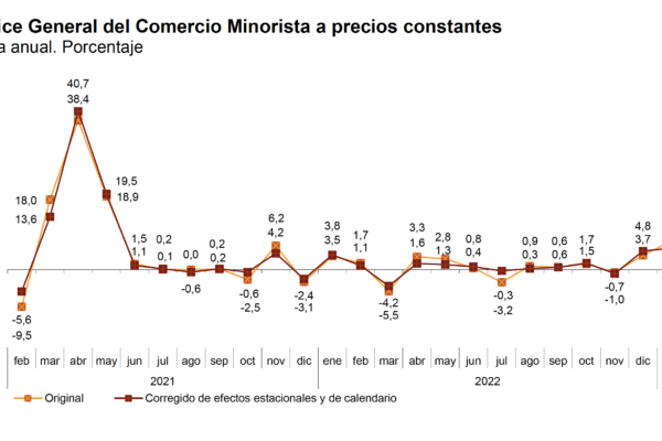 En febrero el Índice General del Comercio Minorista baja un 0,3%