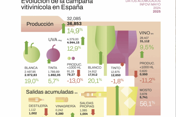 En los 10 primeros meses de campaña sube la producción y baja el consumo de vino